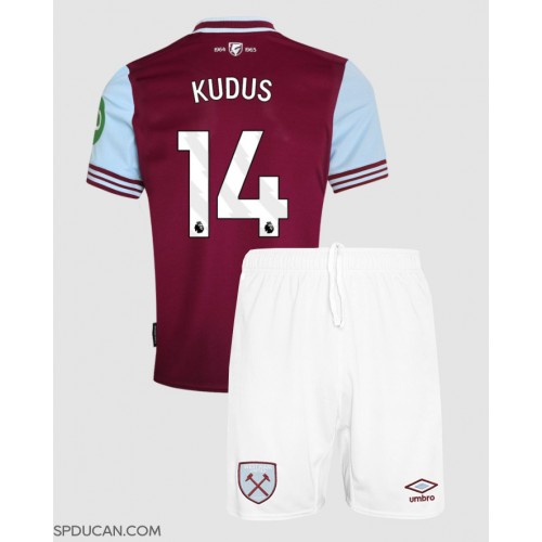 Dječji Nogometni Dres West Ham United Mohammed Kudus #14 Domaci 2024-25 Kratak Rukav (+ Kratke hlače)